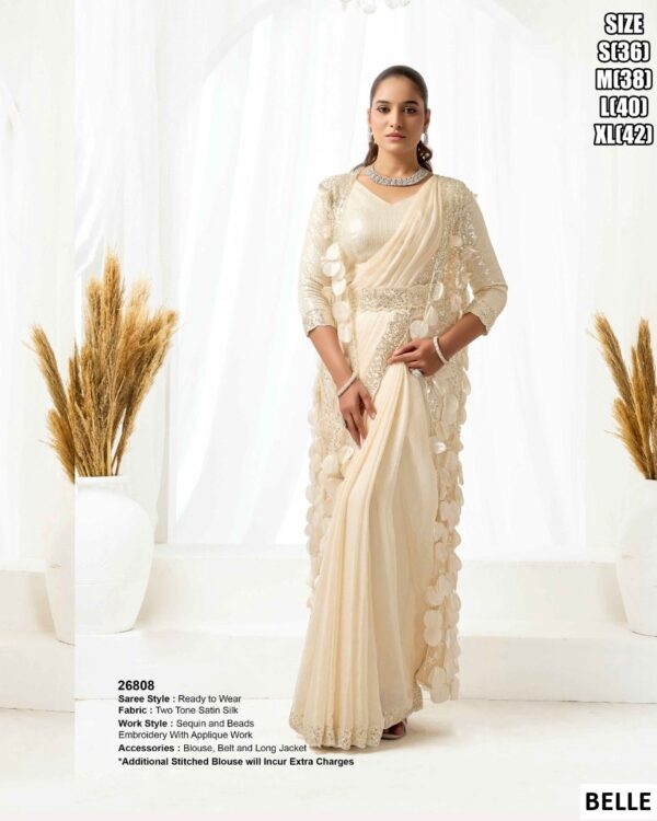 Elegant Mono Net Saree With Designer Embellishment