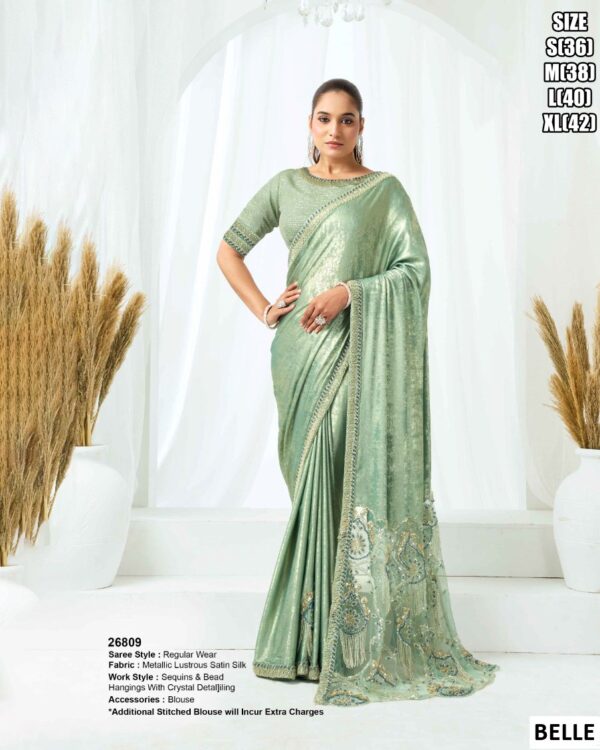 Elegant Mono Net Saree With Designer Embellishment