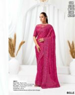 Elegant Mono Net Saree With Designer Embellishment