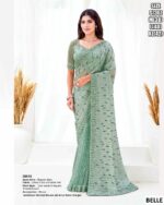 Elegant Mono Net Saree With Designer Embellishment