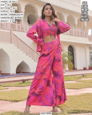 Designer Indo Western Silk Outfit For Women