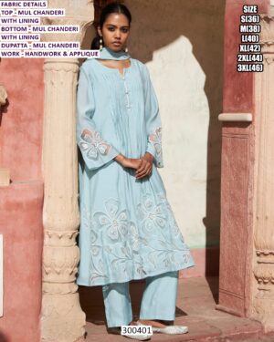 Exclusive Women Suit Set With Applique Work Detail