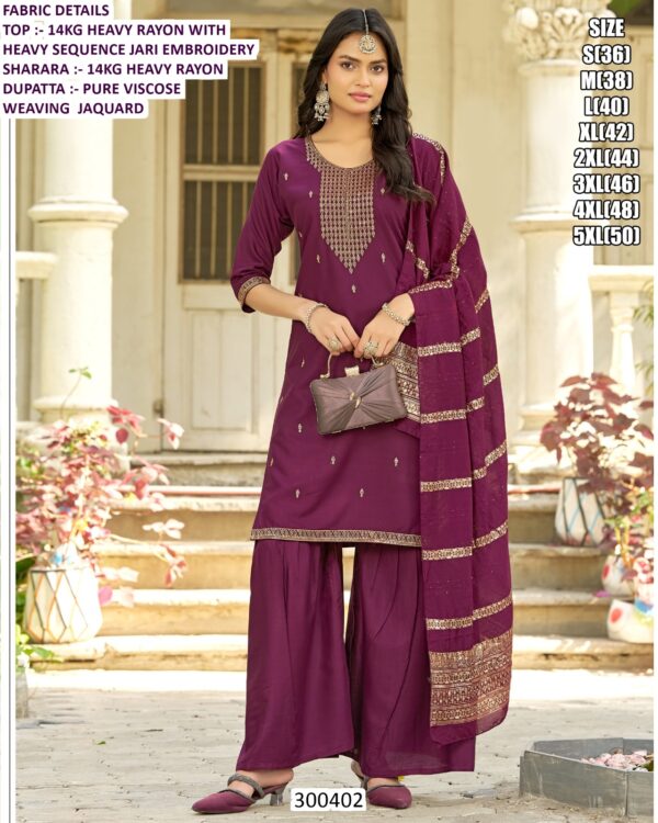Graceful Heavy Rayon Sharara Set For Boutique And Reseller Collection
