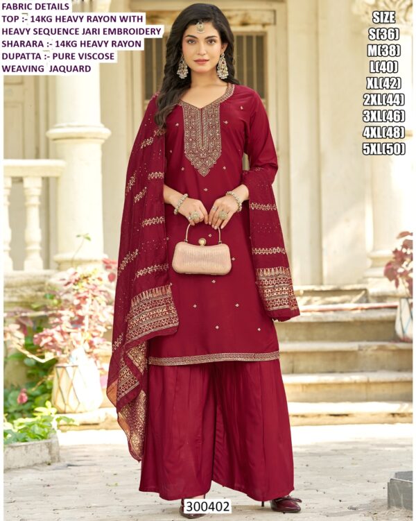 Graceful Heavy Rayon Sharara Set For Boutique And Reseller Collection