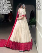 Premium Cotton Lehenga Set With Bandhej Print And Sequins Lace