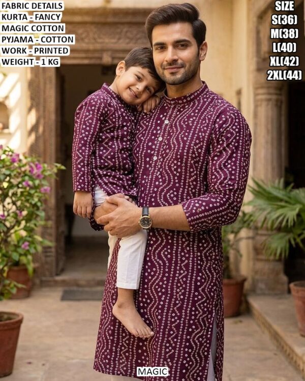 Stylish Printed Kurta Pajama Set In Magic Cotton Fabric For Festive Wear