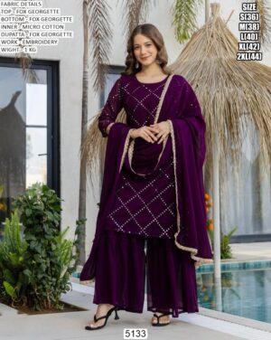 Graceful Kurti Palazzo Dupatta Set For Women