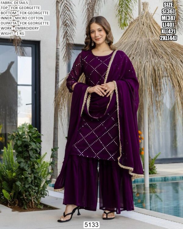 Graceful Kurti Palazzo Dupatta Set For Women