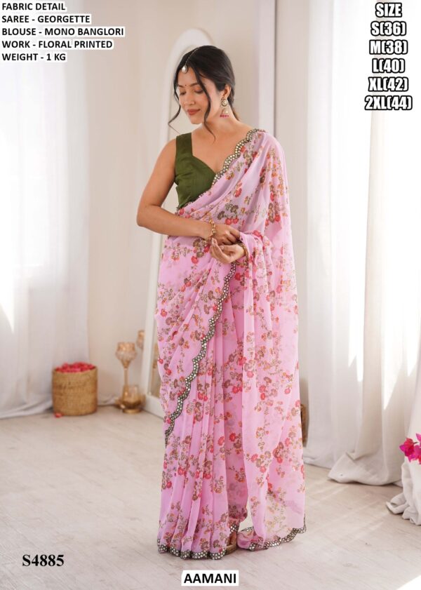 Designer Women Saree With Graceful Floral Print