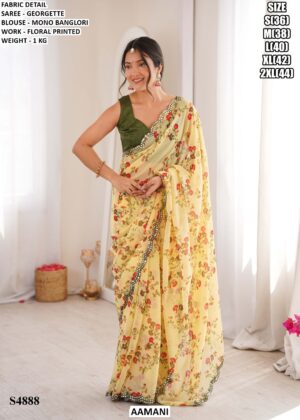 Designer Women Saree With Graceful Floral Print