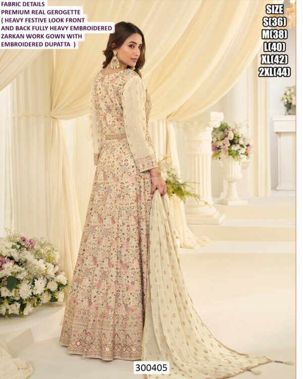 Elegant Women Party Wear Gown With Embroidered Dupatta