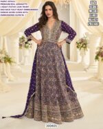 Elegant Women Party Wear Gown With Embroidered Dupatta