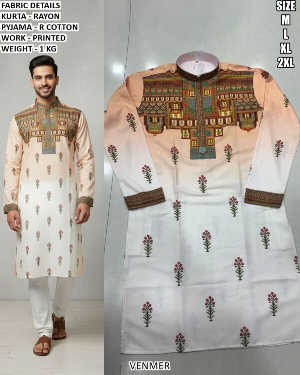 Premium Men Traditional Outfit With Stylish Print Work