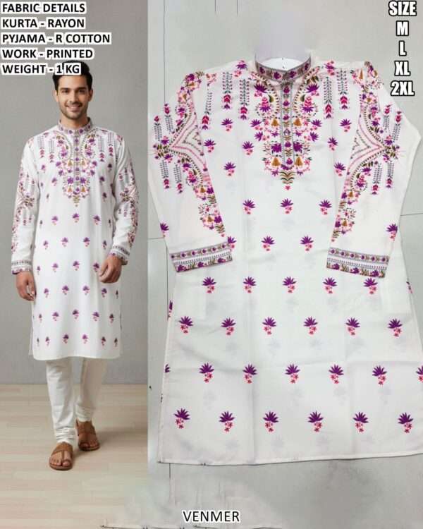 Premium Men Traditional Outfit With Stylish Print Work