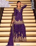 Premium Chinon Silk Embroidery Work Pakistani Wedding Wear Salwar Suit Dupatta Set