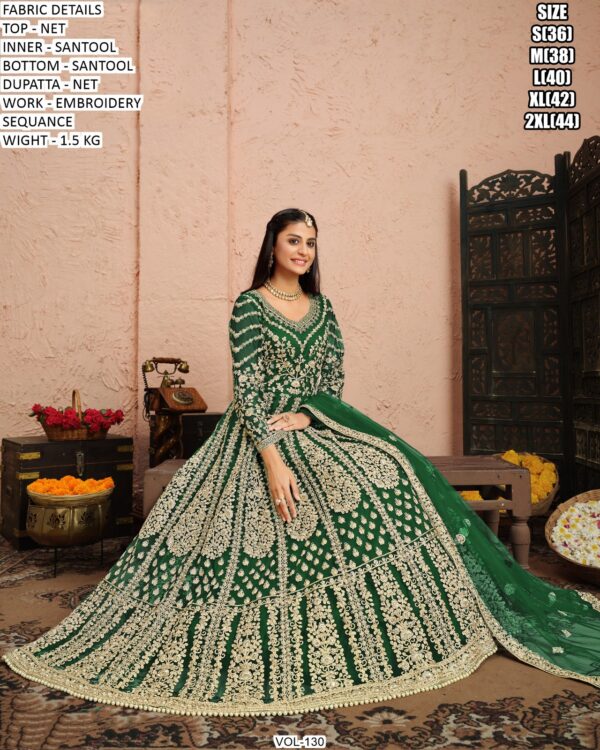 Premium Net Suit Set With Embroidery Sequence Work