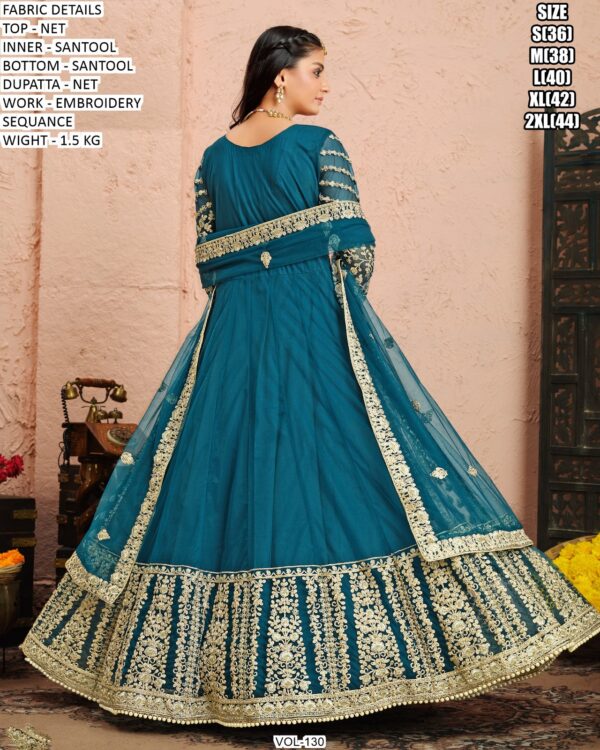 Premium Net Suit Set With Embroidery Sequence Work