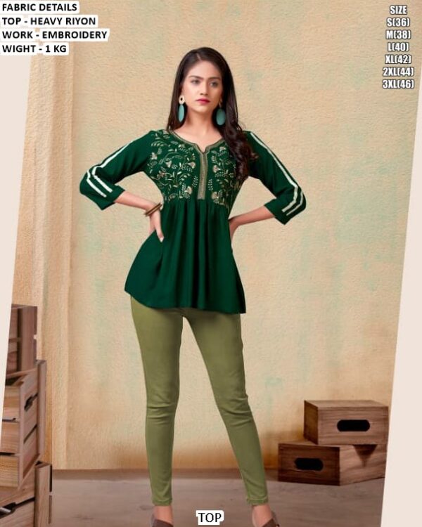 Stylish Women'S Embroidered Top For Casual Wear