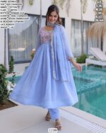 Stylish Designer Cutwork Anarkali Suit For Women