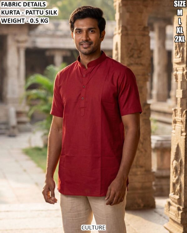 Premium Pattu Silk Kurta For Men