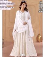 Designer Real Georgette Palazzo Suit With Embroidered Dupatta