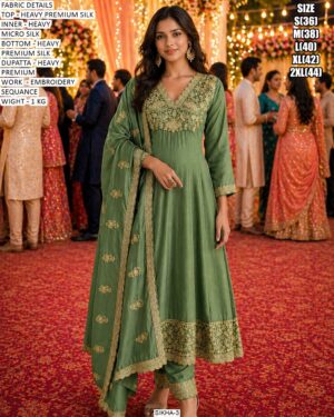 Heavy Silk Embroidery Salwar Suit With Dupatta Collection