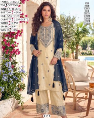 Stylish Cotton Top Bottom Dupatta Set For Women