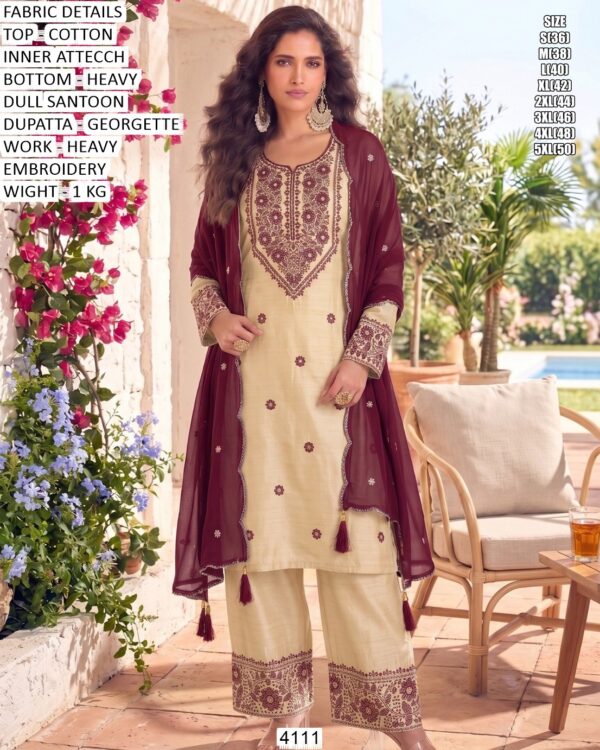 Stylish Cotton Top Bottom Dupatta Set For Women