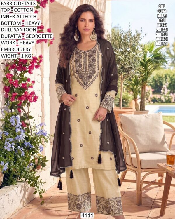 Stylish Cotton Top Bottom Dupatta Set For Women