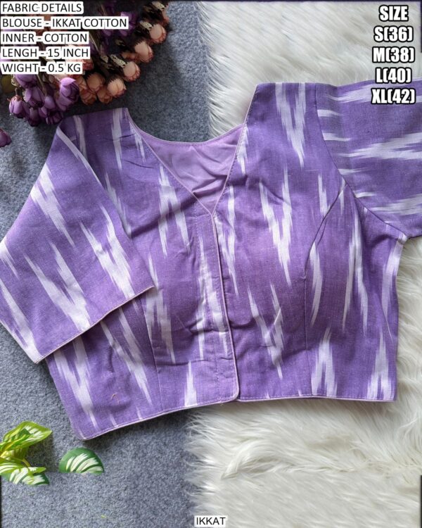Premium Ikkat Cotton Readymade Blouse With Cotton Inner