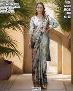 Premium Crepe Silk Printed Saree With Blouse Collection