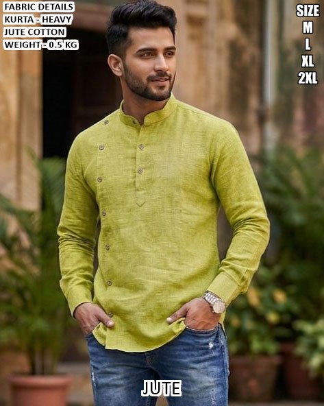Designer Men’s Heavy Jute Cotton Casual Kurta