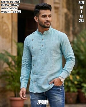 Designer Men’s Heavy Jute Cotton Casual Kurta