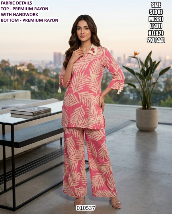 Premium Co Ord Set For Women With Handwork And Embroidery Detail