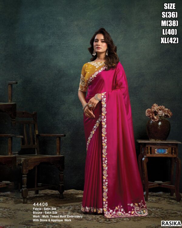 Elegant Saree With Embroidery Blouse Collection
