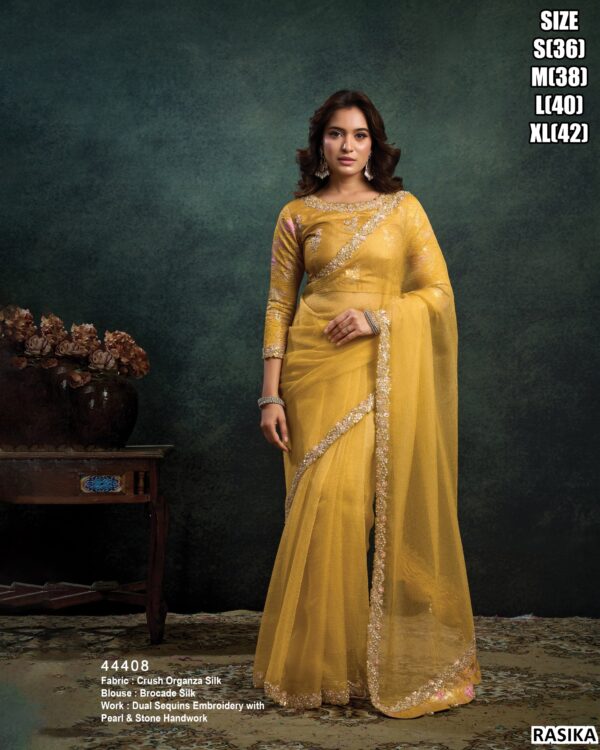 Elegant Saree With Embroidery Blouse Collection