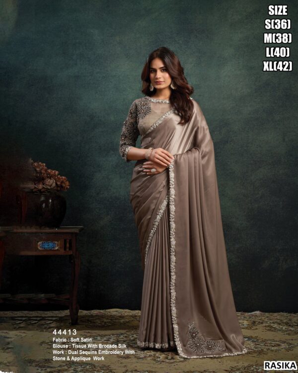 Elegant Saree With Embroidery Blouse Collection