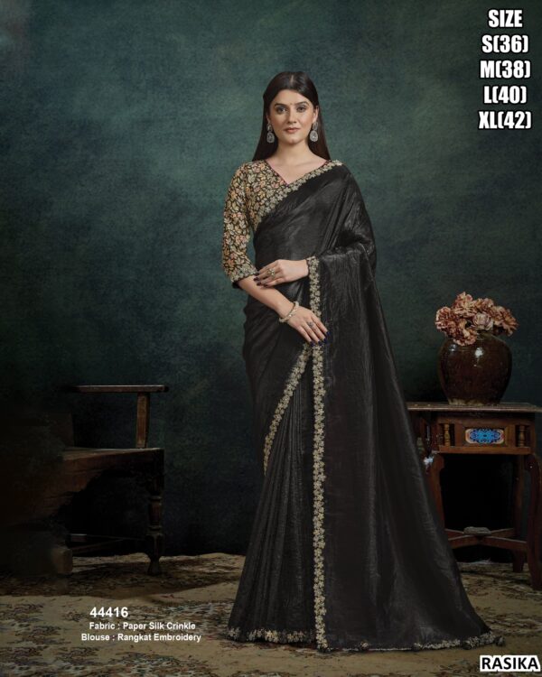Elegant Saree With Embroidery Blouse Collection