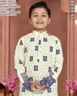 Cotton Kurta Pajama Set For Boys With Chikankari Design