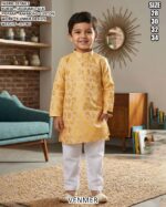 Kids Jacquard Silk Kurta Pajama Set