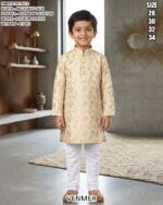 Kids Jacquard Silk Kurta Pajama Set