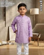 Kids Jacquard Silk Kurta Pajama Set