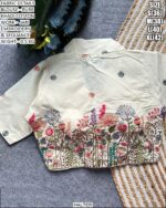 Pure Khadi Cotton Blouse With Jari Embroidery And Sequin Work