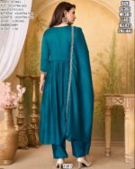 Premium Cording Embroidery Vichitra Silk Dress Material