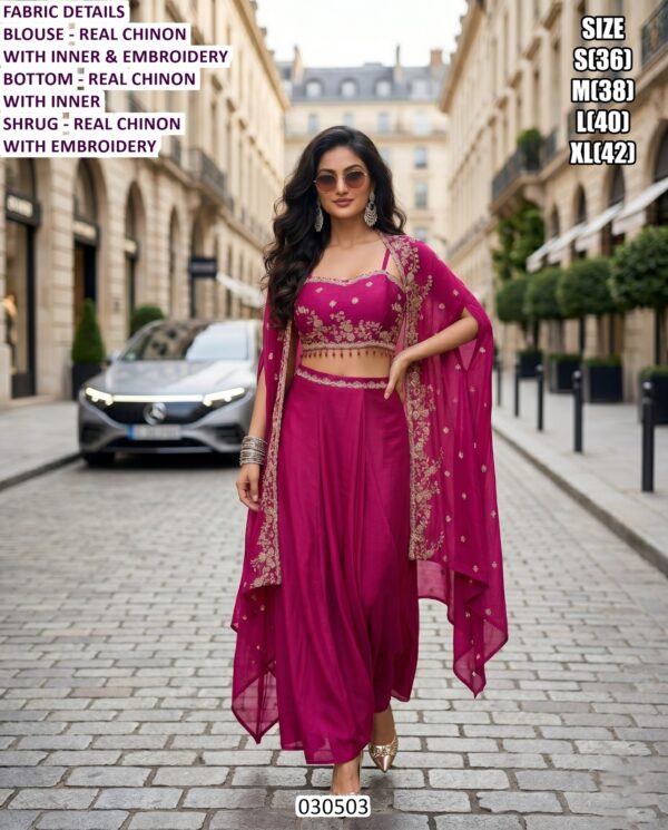 Premium Real Chinon And Real Georgette Indo Western Collection For Women