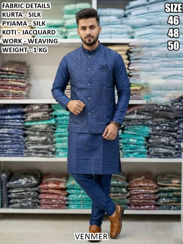Elegant Occasion Wear Kurta Set With Jacquard Koti