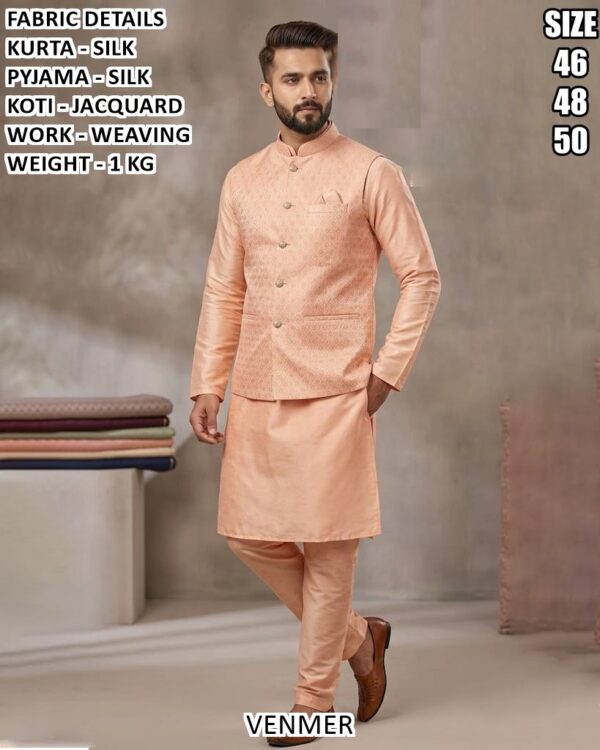Elegant Occasion Wear Kurta Set With Jacquard Koti