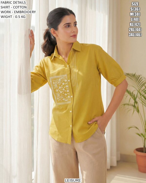 Smart Casual Embroidered Shirt For Women