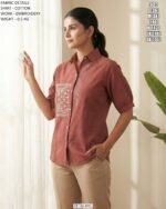 Smart Casual Embroidered Shirt For Women