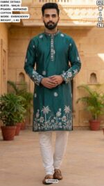 Festive Wear Embroidered Kurta Set For Men